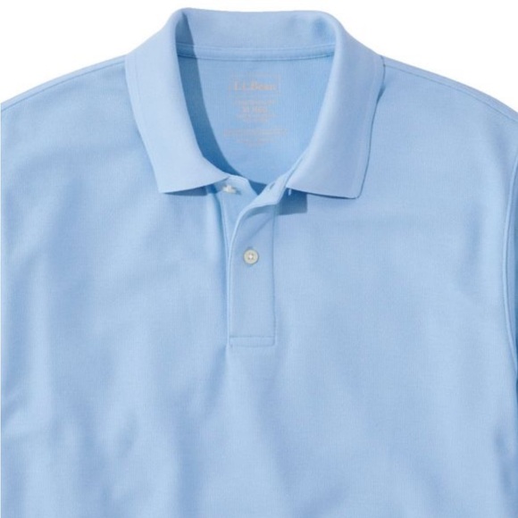 ❌SOLD!❌ L.L. Bean LIGHT BLUE “LAKE” Medium NWOT Men's Polo Short-Sleeve - Picture 2 of 6